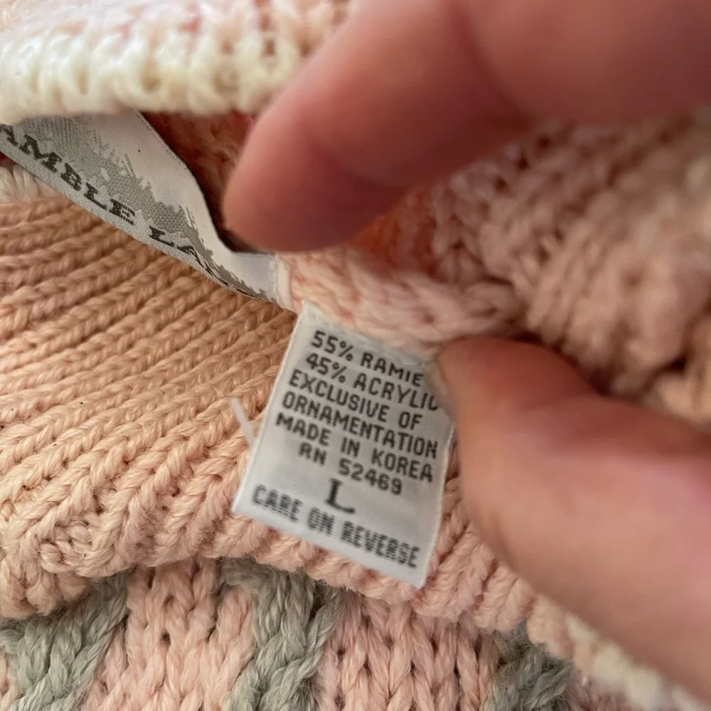 80s,NEW W/ TAGS! Vintage handknit pastel sweater!🤗MEDIUM